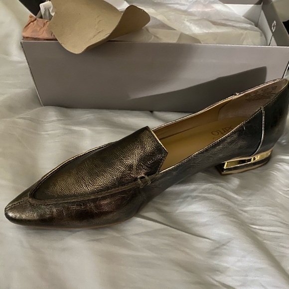 Franco Sarto gold loafer